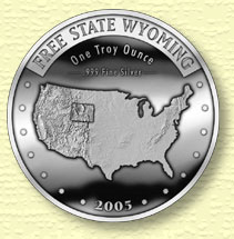 Free State Wyoming silver coin - Obverse